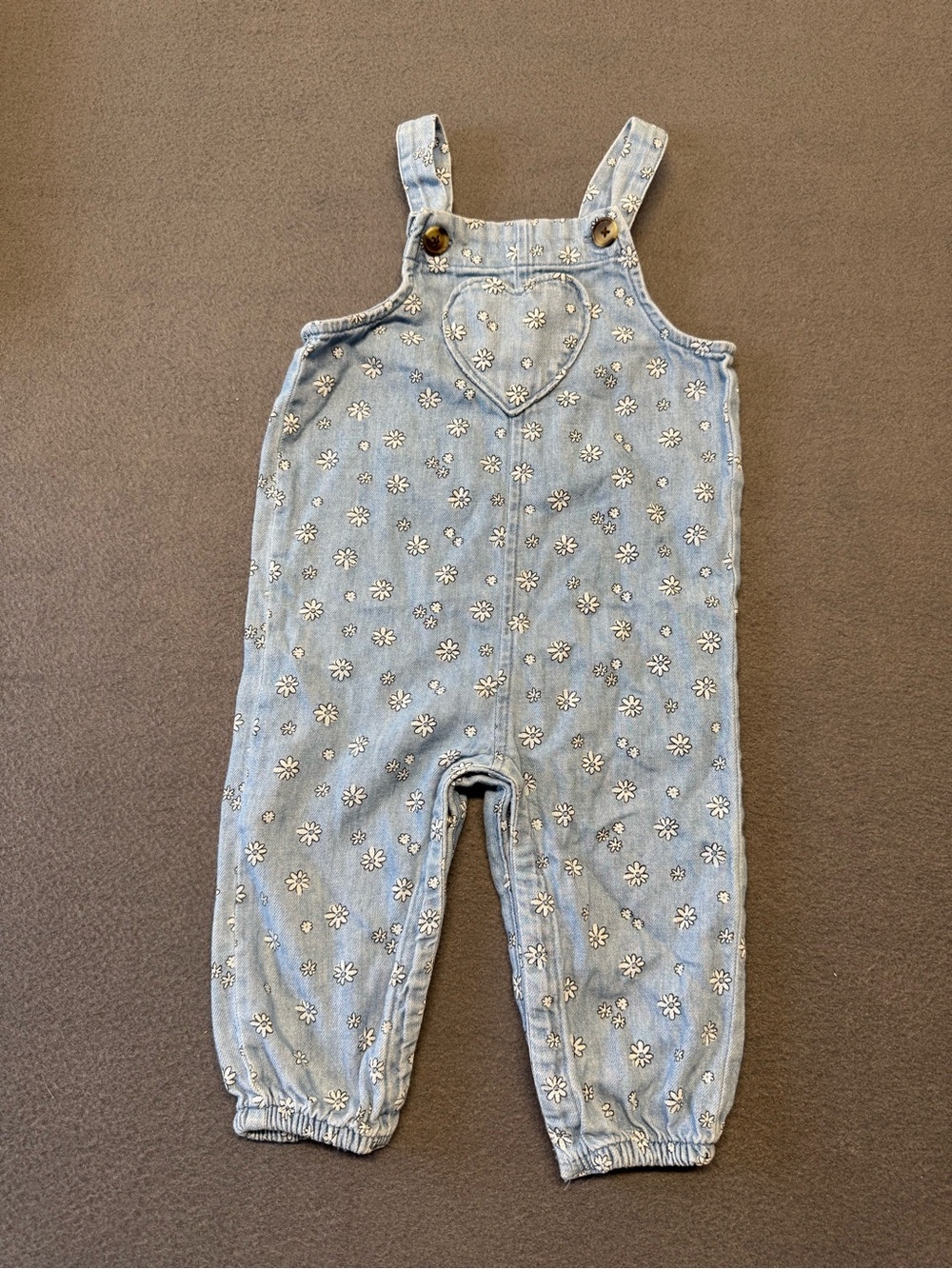 Old Navy Girl’s Denim Overalls with White Daisies